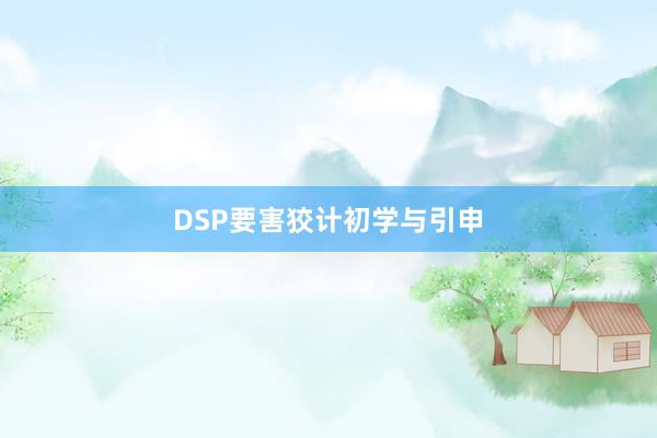 DSP要害狡计初学与引申