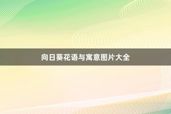 向日葵花语与寓意图片大全